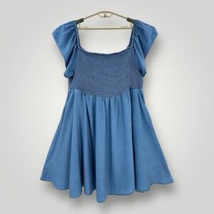 NEW $75 Torrid Blue Chambray Off Shoulder Smocked Skater Dress Plus Size 4X NWT